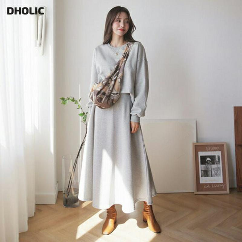 【新作10%OFF】裏起毛スウェット&スカートSET・全2色・b60999 レディース【ops】【韓国 ファッション セットアッ