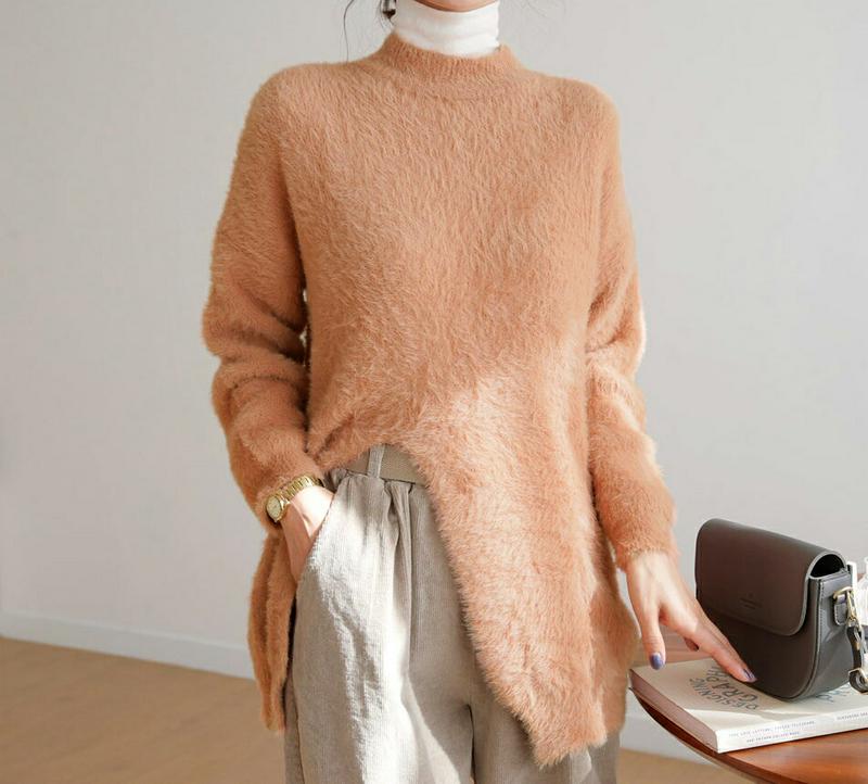 【新作10%OFF】ソフトスリットニット・全4色・b60987 レディース【tops】【韓国 ファッション トップス ニット ニ