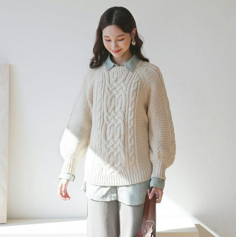 【新作10%OFF】ツイストパフニット・全1色・t60984 レディース【tops】【韓国 ファッション トップス ニット ニッ