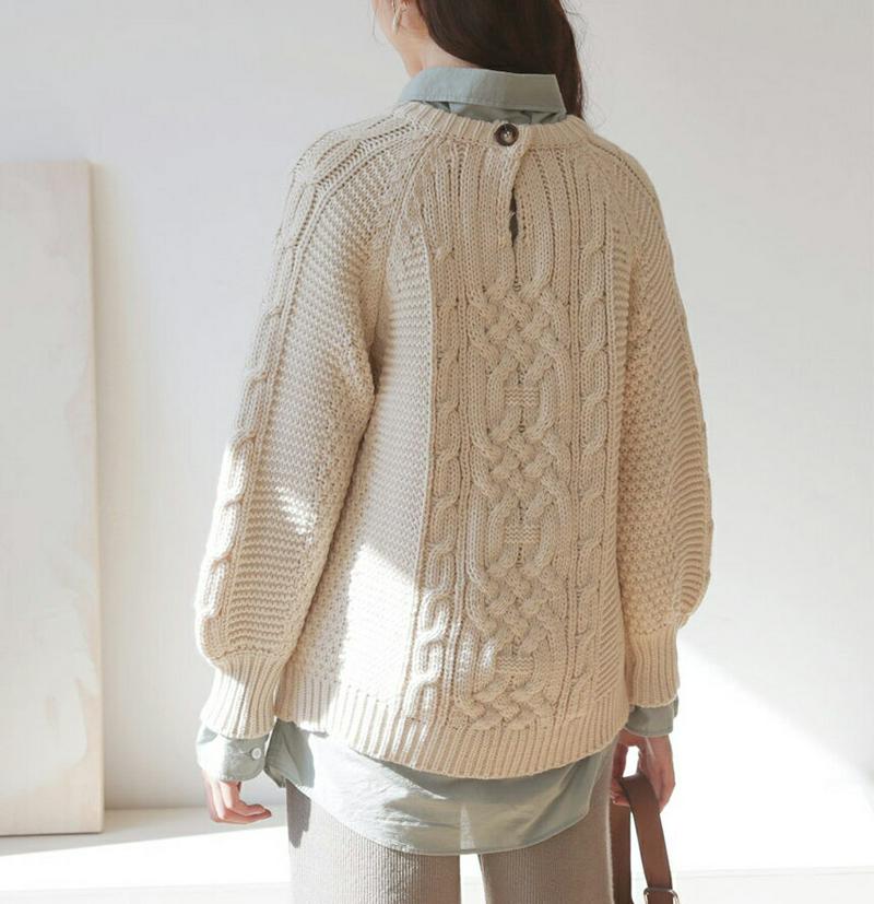 【新作10%OFF】ツイストパフニット・全1色・t60984 レディース【tops】【韓国 ファッション トップス ニット ニッ