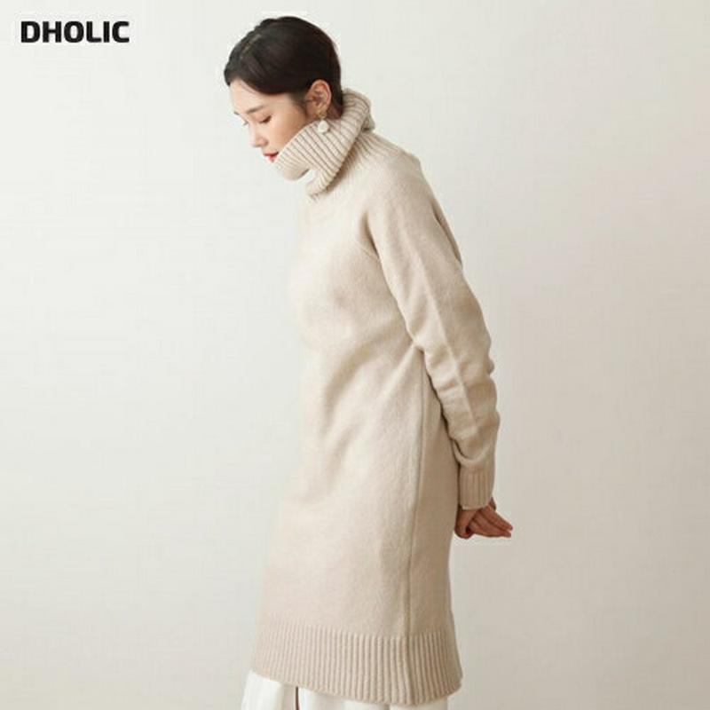 【新作10%OFF】タートルネックロングニット・全5色・t60991 レディース【tops】【韓国 ファッション トップス ニッ