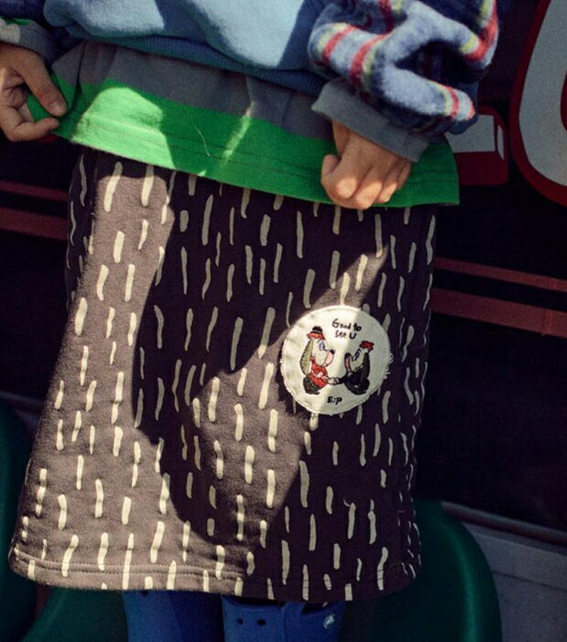 【キッズ20%OFF】パターンパッチスカート・u07994 キッズ【3~8才】【sk】【スカート ミディ丈 ミディスカート 総柄