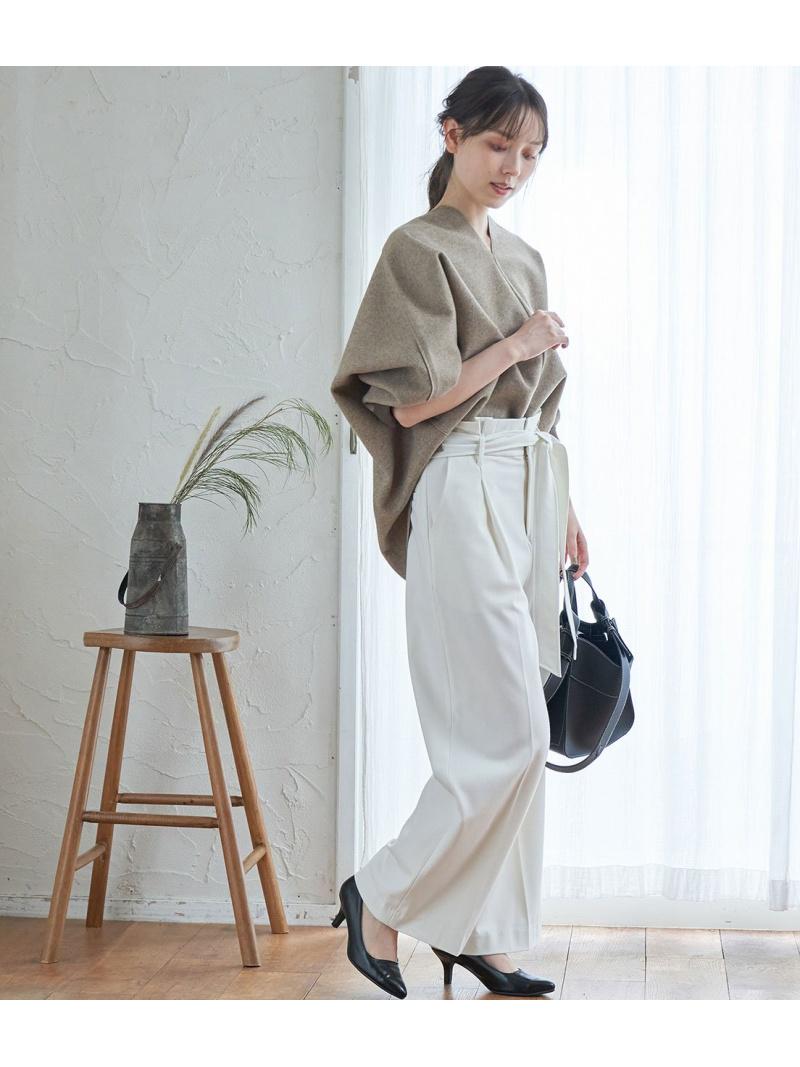 【HOT BEAUTY STRETCH】裏起毛あったかハイウエストワイドパンツ