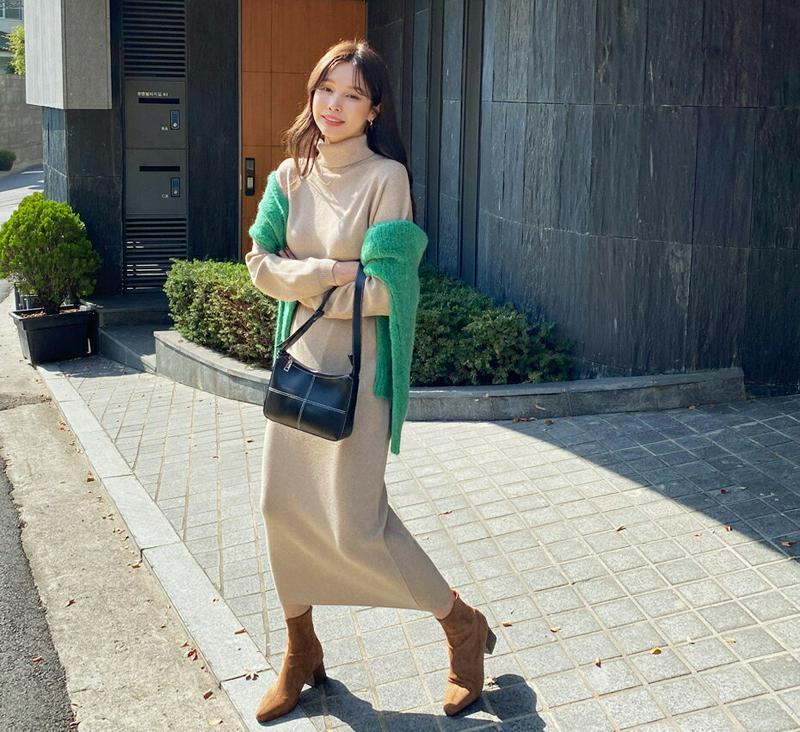 【新作10%OFF】タートルネックニット&スカートSET・全2色・b64913 レディース【ops】【韓国 ファッション セット