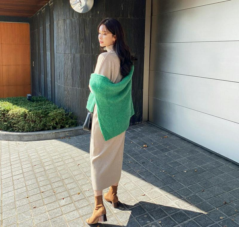 【新作10%OFF】タートルネックニット&スカートSET・全2色・b64913 レディース【ops】【韓国 ファッション セット