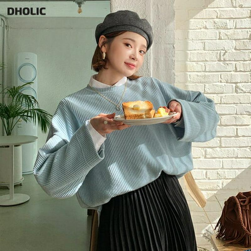 【新作10%OFF】スリットリブルーズTシャツ・全4色・b56190 レディース【tops】【韓国 ファッション トップス Tシ