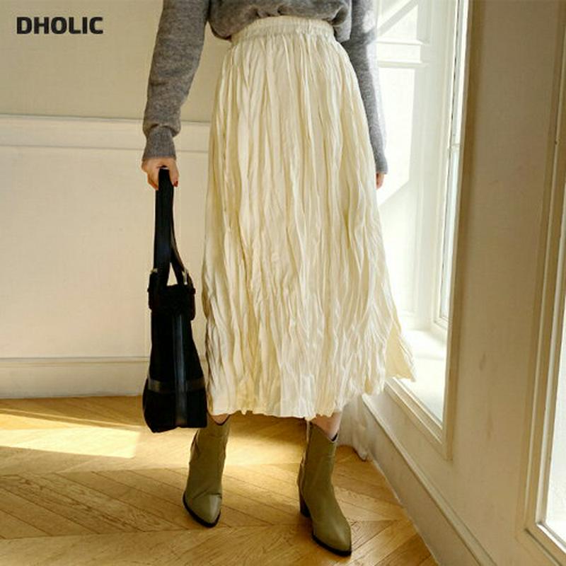 【新作10%OFF】スエードリンクルスカート・全4色・b64939 レディース【sk】【韓国 ファッション ボトムス スカート 