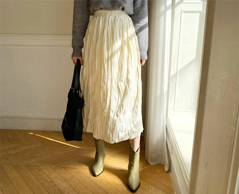 【新作10%OFF】スエードリンクルスカート・全4色・b64939 レディース【sk】【韓国 ファッション ボトムス スカート 