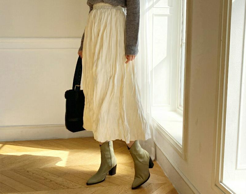 【新作10%OFF】スエードリンクルスカート・全4色・b64939 レディース【sk】【韓国 ファッション ボトムス スカート 