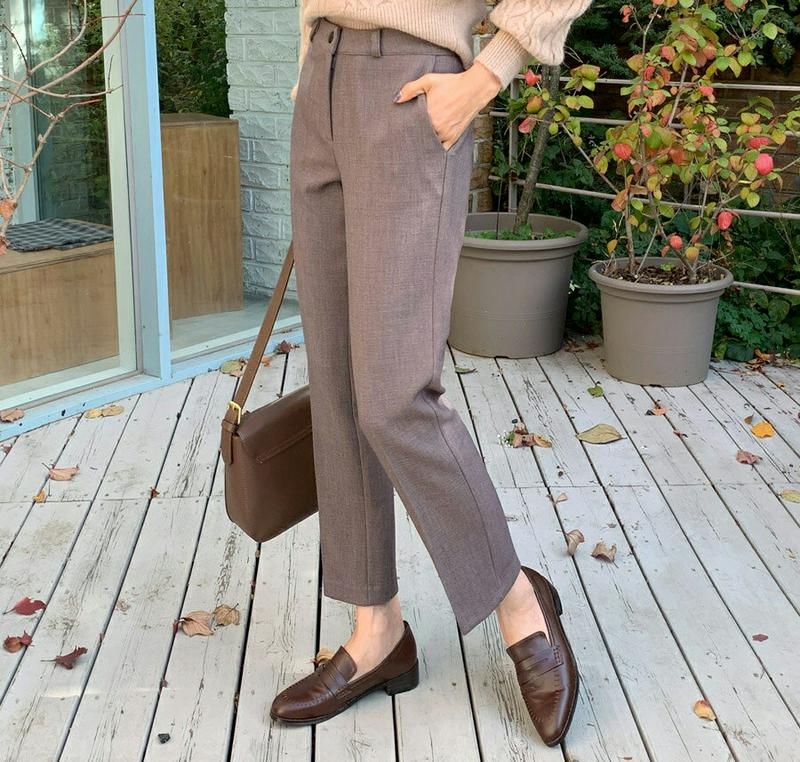 【新作10%OFF】裏起毛ストレートスラックス・全4色・b56186 レディース【pt】【韓国 ファッション ボトムス ズボン 