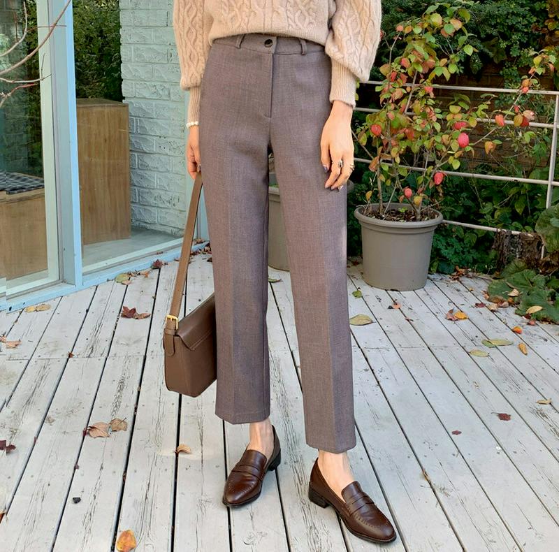 【新作10%OFF】裏起毛ストレートスラックス・全4色・b56186 レディース【pt】【韓国 ファッション ボトムス ズボン 