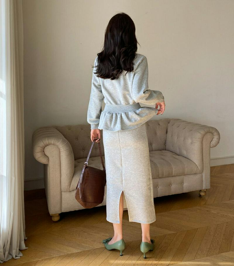 【新作10%OFF】裏起毛ペプラムワンピース・全3色・b64930 レディース【ops】【韓国 ファッション ワンピース ロング