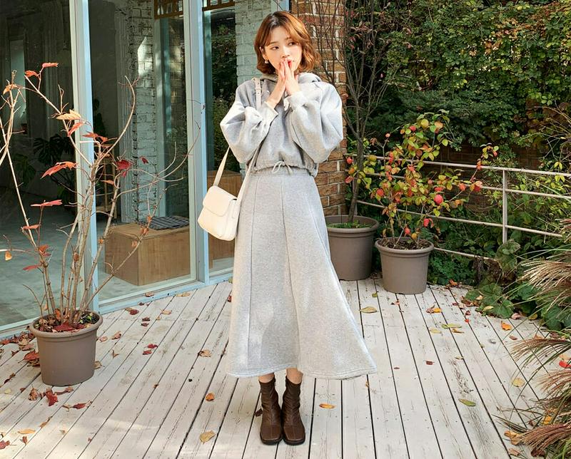 【新作10%OFF】裏起毛ドロストフーディ&スカートSET・全2色・t56171 レディース【ops】【韓国 ファッション セッ