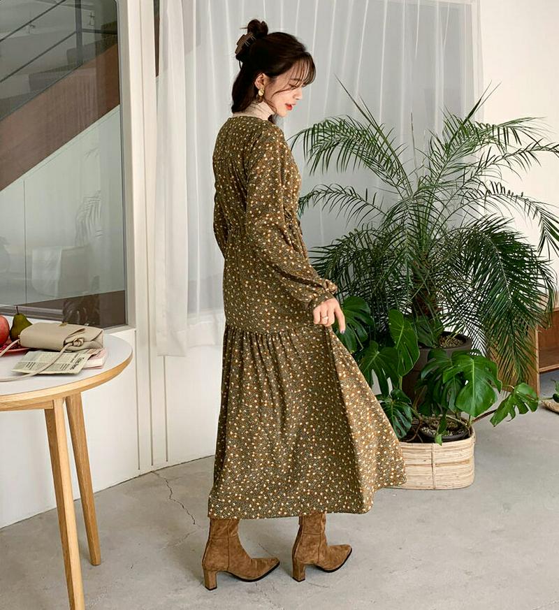 【新作10%OFF】Vネック花柄ワンピース・全2色・b56174 レディース【ops】【韓国 ファッション ワンピース ロングワ