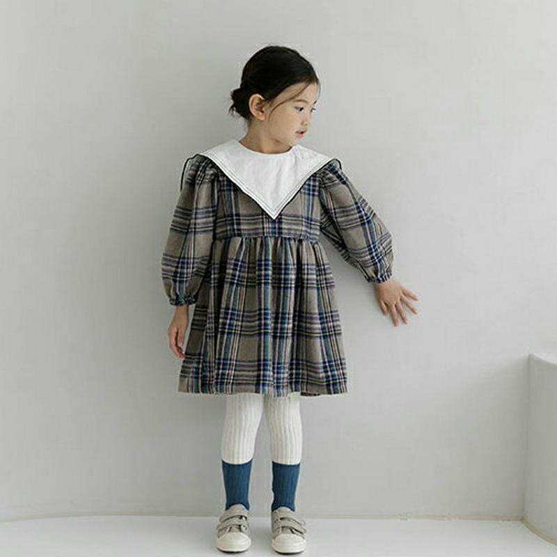 【キッズ20%OFF】配色ボックスカラーチェックワンピース・u08419 キッズ【3~8才】【ops】【ワンピース ミディ丈 ミ