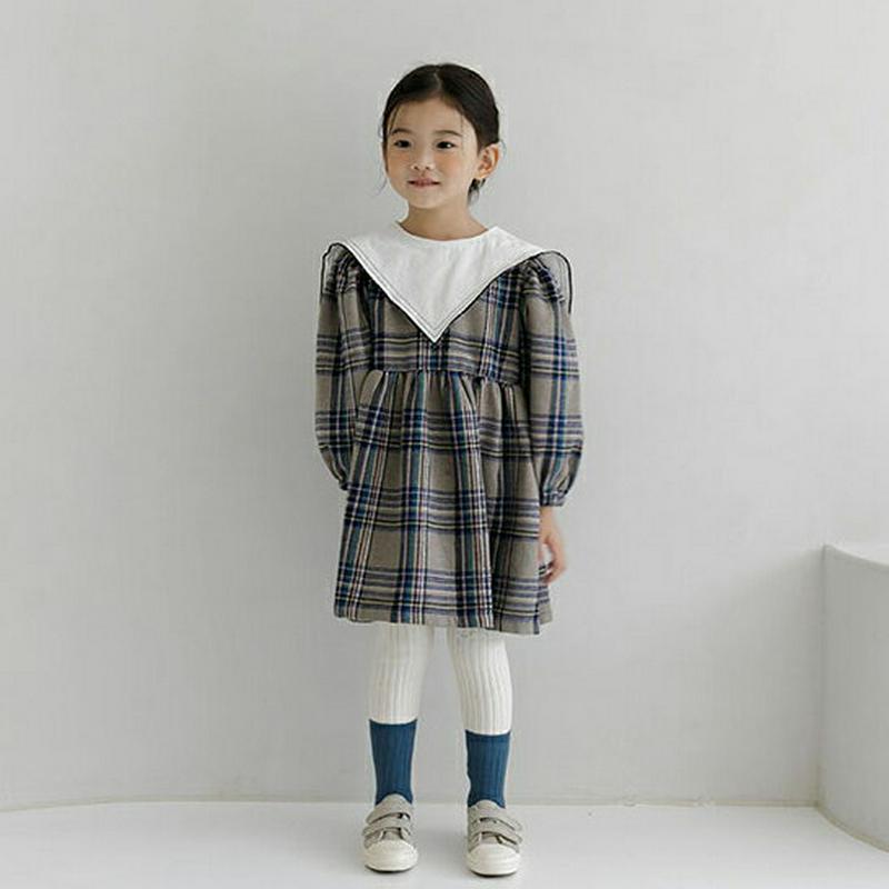 【キッズ20%OFF】配色ボックスカラーチェックワンピース・u08419 キッズ【3~8才】【ops】【ワンピース ミディ丈 ミ