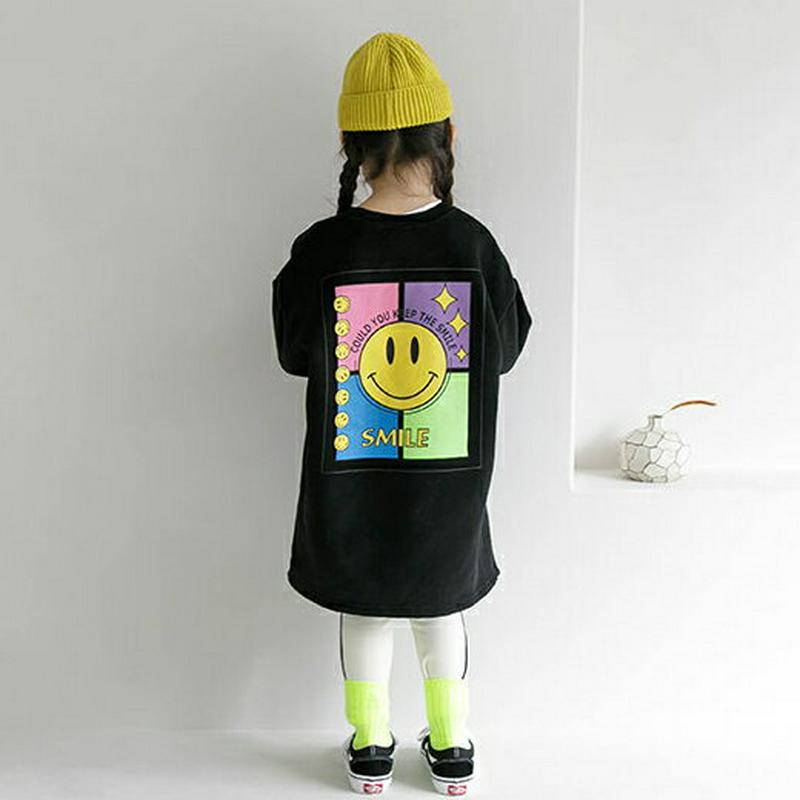 【キッズ20%OFF】裏起毛スマイルワンピース・u08422 キッズ【3~8才】【ops】【ワンピース ミディ丈 ミディワンピー