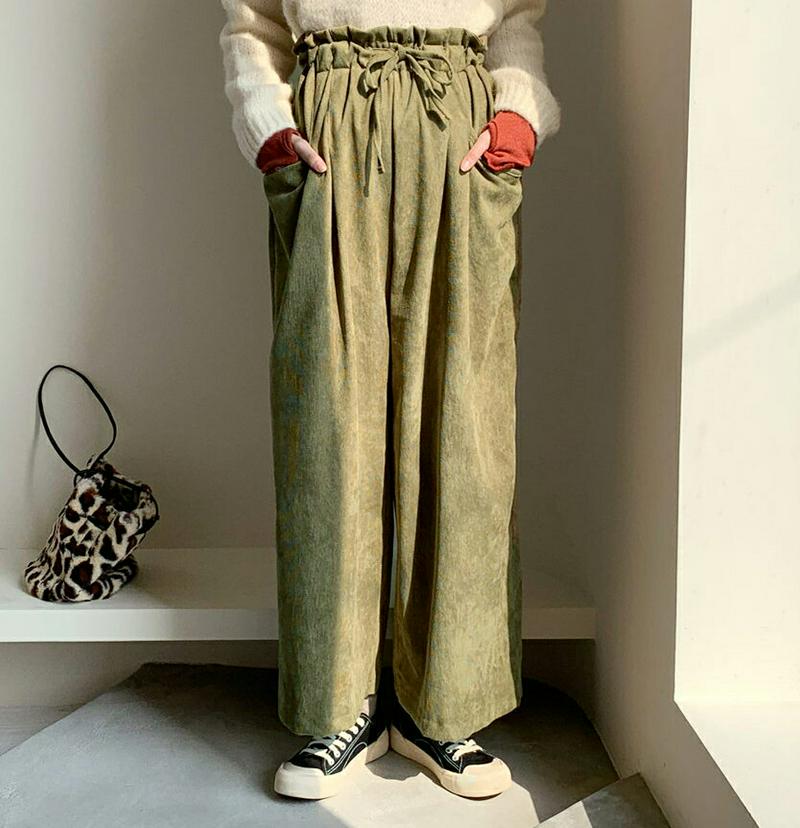 ドロストフレアパンツ・全4色・t61652 レディース【pt】【韓国 ファッション ボトムス ズボン パンツ ロングパンツ ワイ