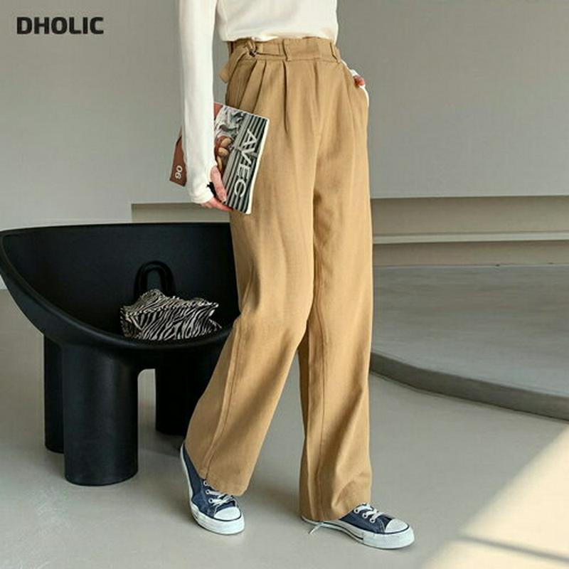 サイドベルトパンツ・全3色・t61653 レディース【pt】【韓国 ファッション ボトムス ズボン パンツ ロングパンツ ワイド