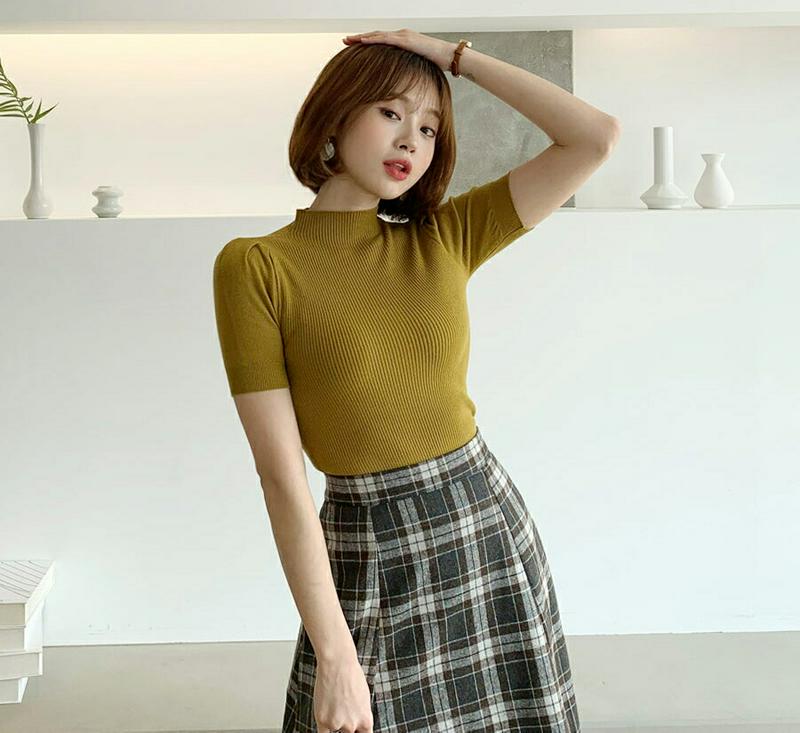 ハーフパフスリーブニット・全5色・b61617 レディース【tops】【韓国 ファッション トップス ニット ニットトップス 半
