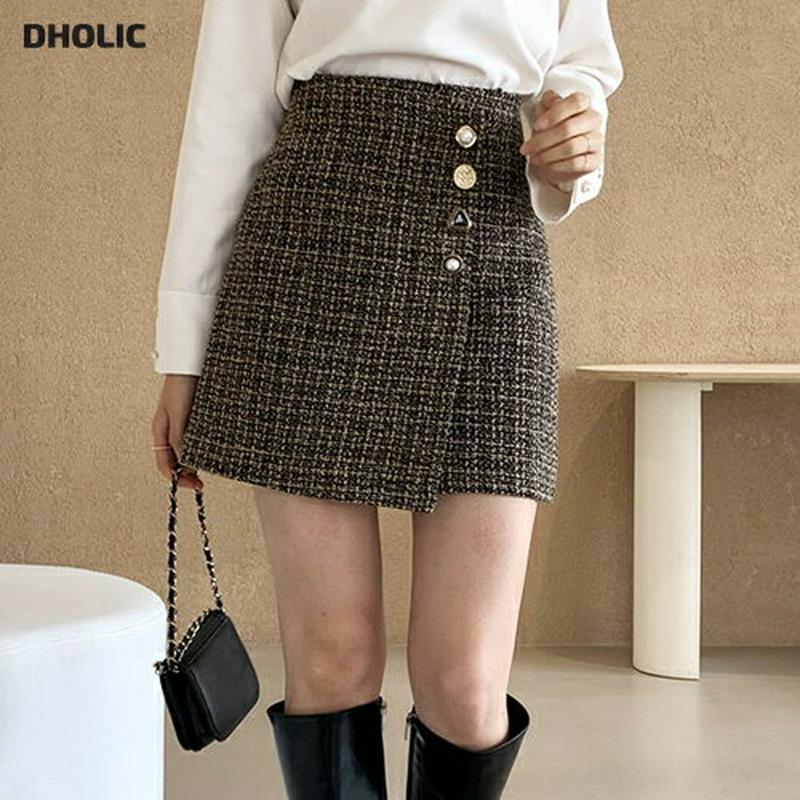 マルチボタンミニスカート・全2色・b61646 レディース【sk】【韓国 ファッション ボトムス スカート ミニ丈 ミニスカート