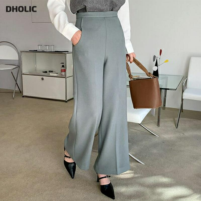 サイドジップハイウエストパンツ・全3色・t64893 レディース【pt】【韓国 ファッション ボトムス ズボン パンツ ロングパ