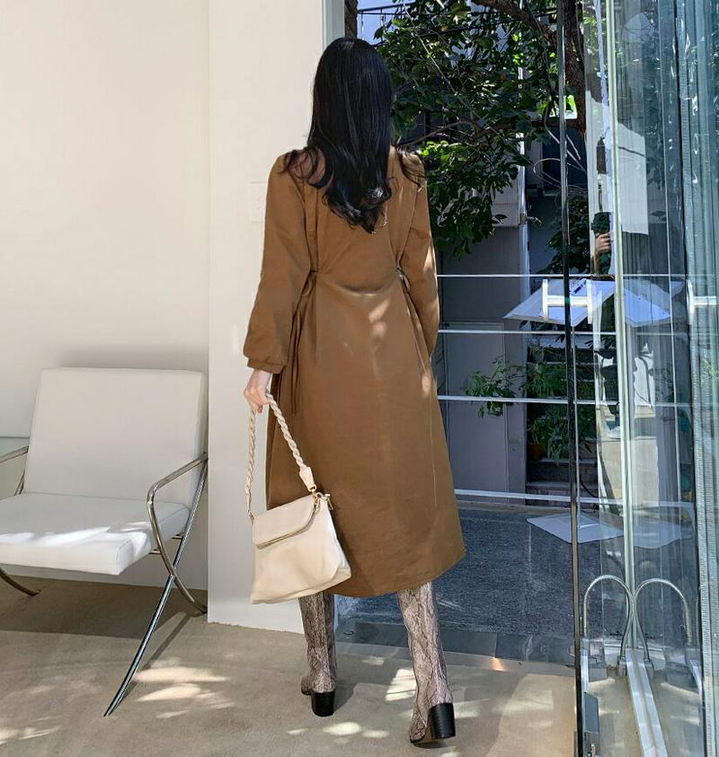 サイドリボンワンピース・全4色・t64884 レディース【ops】【韓国 ファッション ワンピース ロングワンピース 長袖 ロン