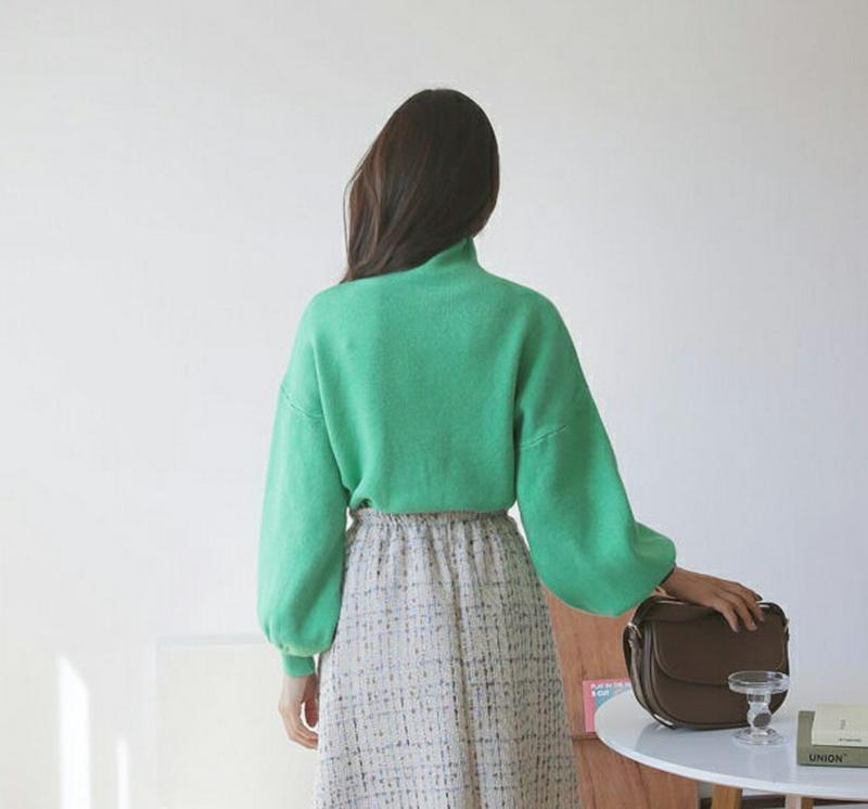 【新作10%OFF】ハイネックパフニット・全4色・b60986 レディース【tops】【韓国 ファッション トップス ニット ニ