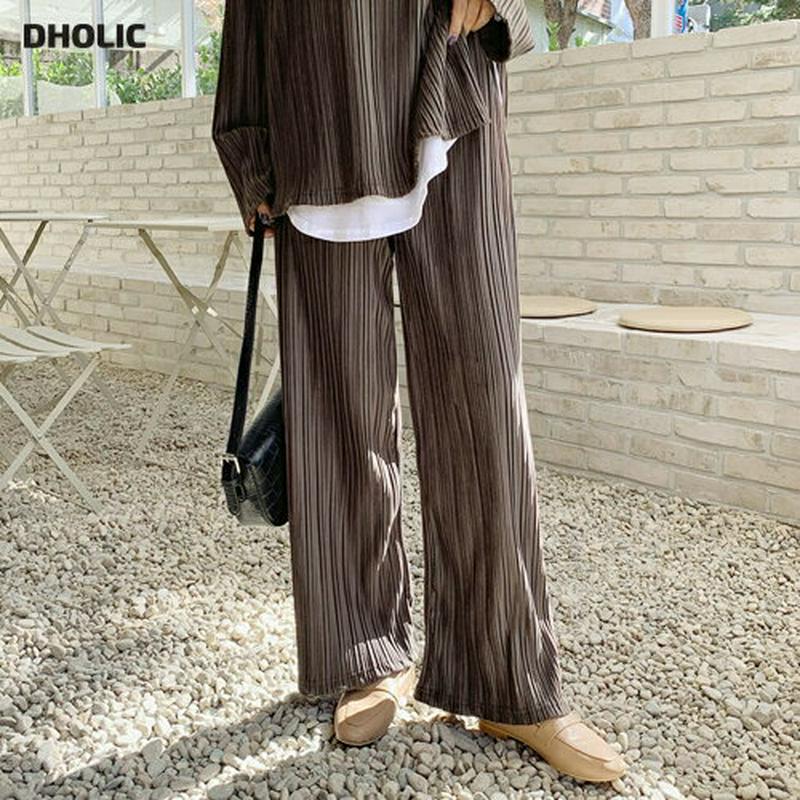 【新作10%OFF】ベロアプリーツパンツ・全2色・t61659 レディース【pt】【韓国 ファッション ボトムス ズボン パンツ