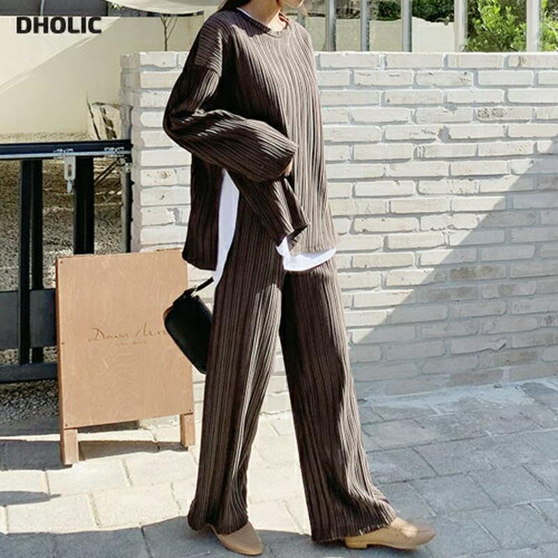 【新作10%OFF】【送料無料】ベロアスリットTシャツ&パンツSET・全2色・t61657 レディース【pt】【韓国 ファッショ