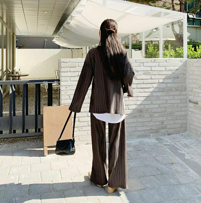 【新作10%OFF】【送料無料】ベロアスリットTシャツ&パンツSET・全2色・t61657 レディース【pt】【韓国 ファッショ