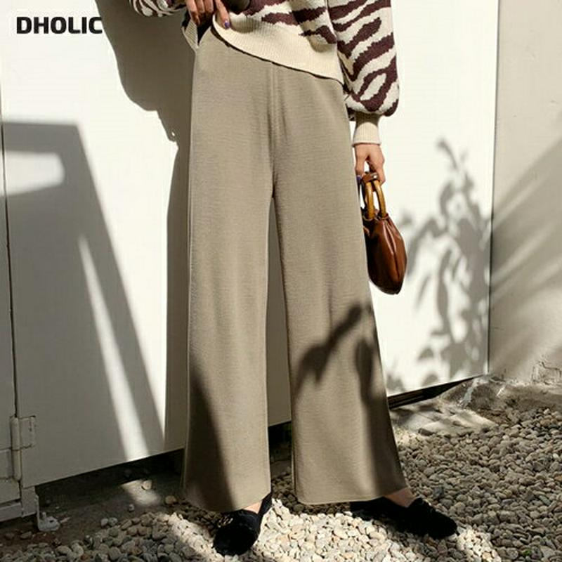 【新作10%OFF】ストレッチウエストニットパンツ・全4色・t61638 レディース【pt】【韓国 ファッション ボトムス ズボ