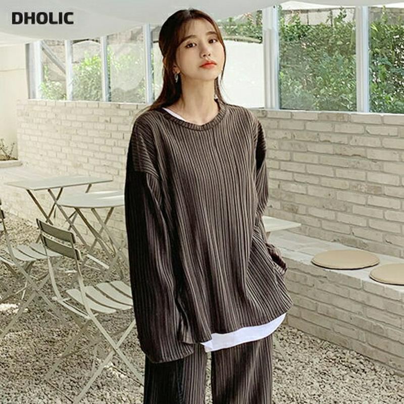 【新作10%OFF】ベロアスリットTシャツ・全2色・t61658 レディース【tops】【韓国 ファッション トップス Tシャツ