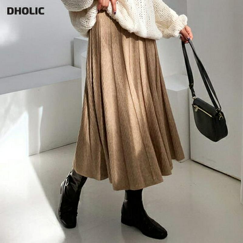 【新作10%OFF】ニットフレアスカート・全4色・b61625 レディース【sk】【韓国 ファッション ボトムス スカート ロン