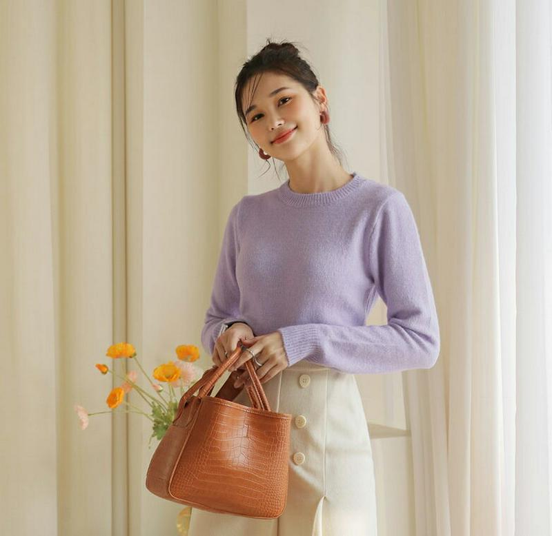 【新作10%OFF】ベーシックラウンドニット・全5色・t64407 レディース 【tops】【韓国 ファッション トップス ニッ