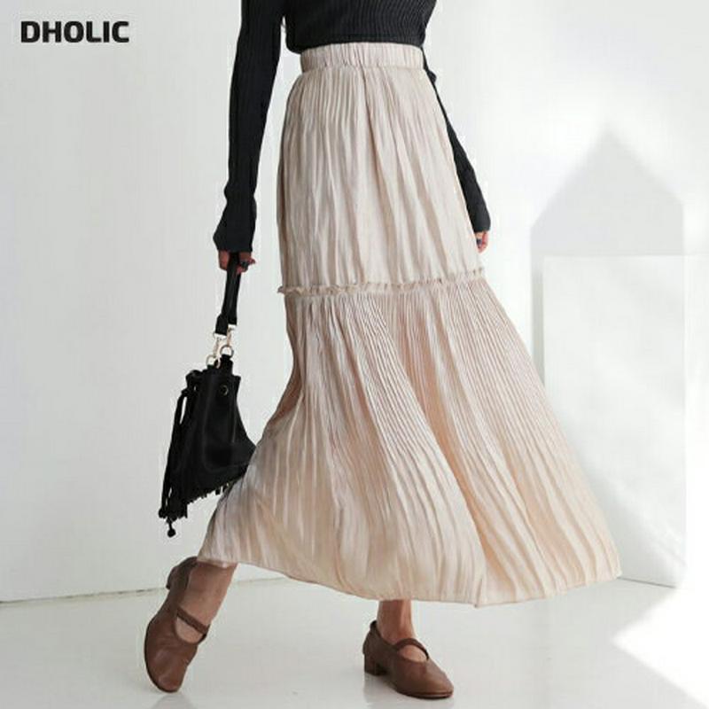 【新作10%OFF】グロッシープリーツスカート・全3色・61631 レディース【sk】【韓国 ファッション ボトムス スカート 