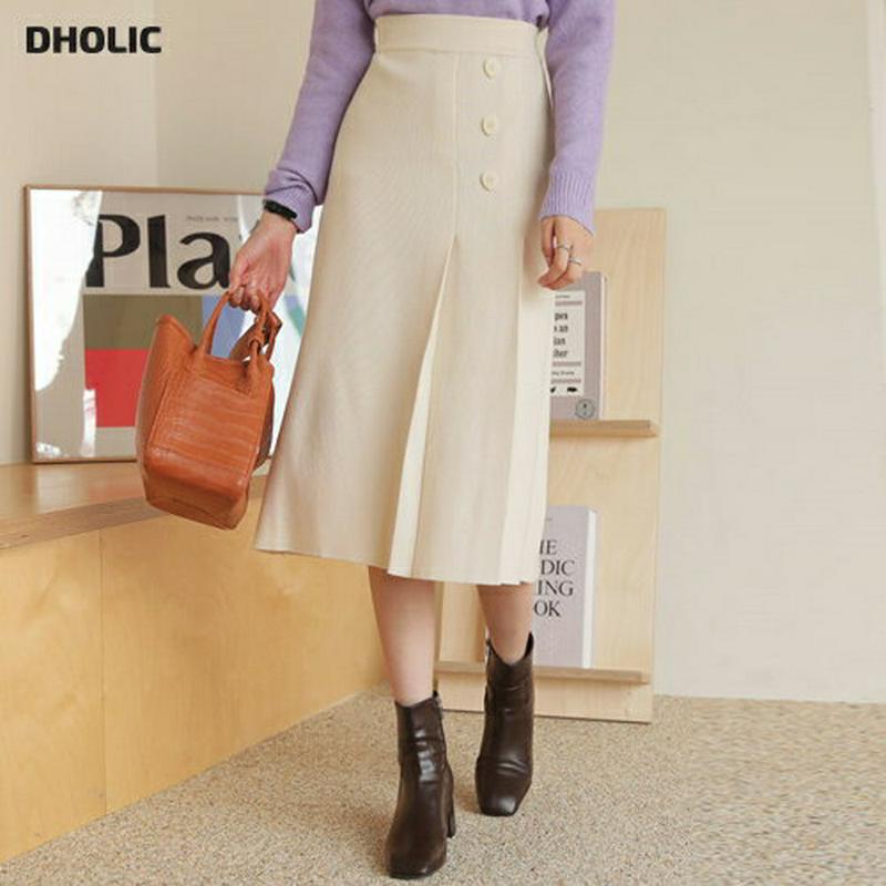 【新作10%OFF】ボタンニットスカート・全3色・t64423 レディース 【sk】【韓国 ファッション ボトムス スカート ロ