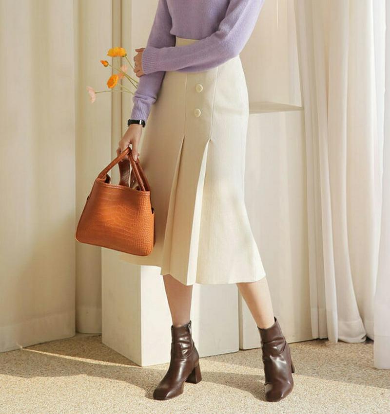 【新作10%OFF】ボタンニットスカート・全3色・t64423 レディース 【sk】【韓国 ファッション ボトムス スカート ロ