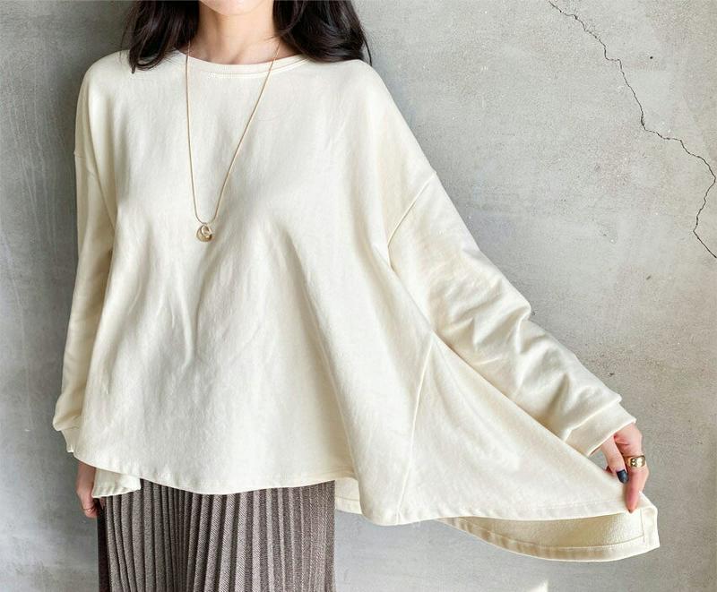 【新作10%OFF】ヘムポイントルーズTシャツ・全3色・t64917 レディース【tops】【韓国 ファッション トップス Tシ