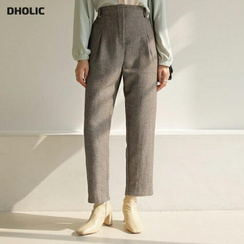 【新作10%OFF】ヘリンボーンタックパンツ・全2色・t64429 レディース 【pt】【韓国 ファッション ボトムス パンツ 