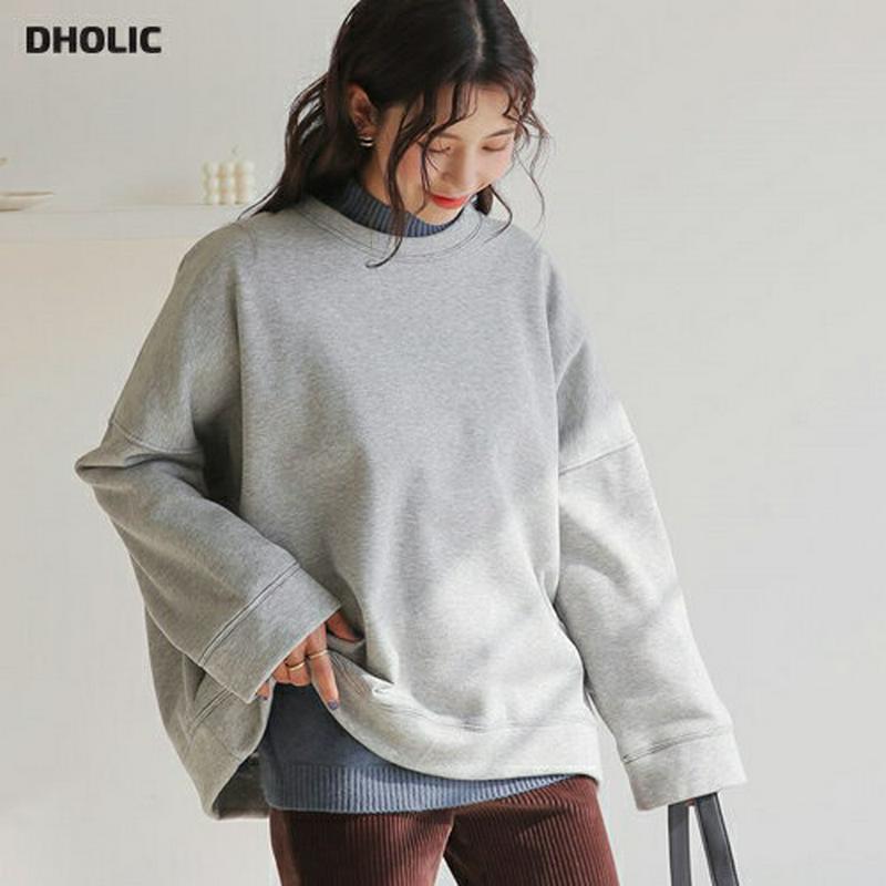 【新作10%OFF】裏起毛ステッチルーズTシャツ・全4色・b64404 レディース 【tops】【韓国 ファッション トップス 