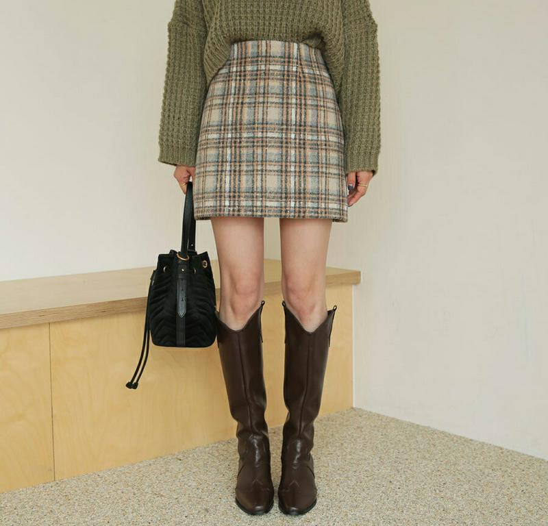 【新作10%OFF】ソフトチェックミニスカート・全2色・b64425 レディース 【sk】【韓国 ファッション ボトムス スカー