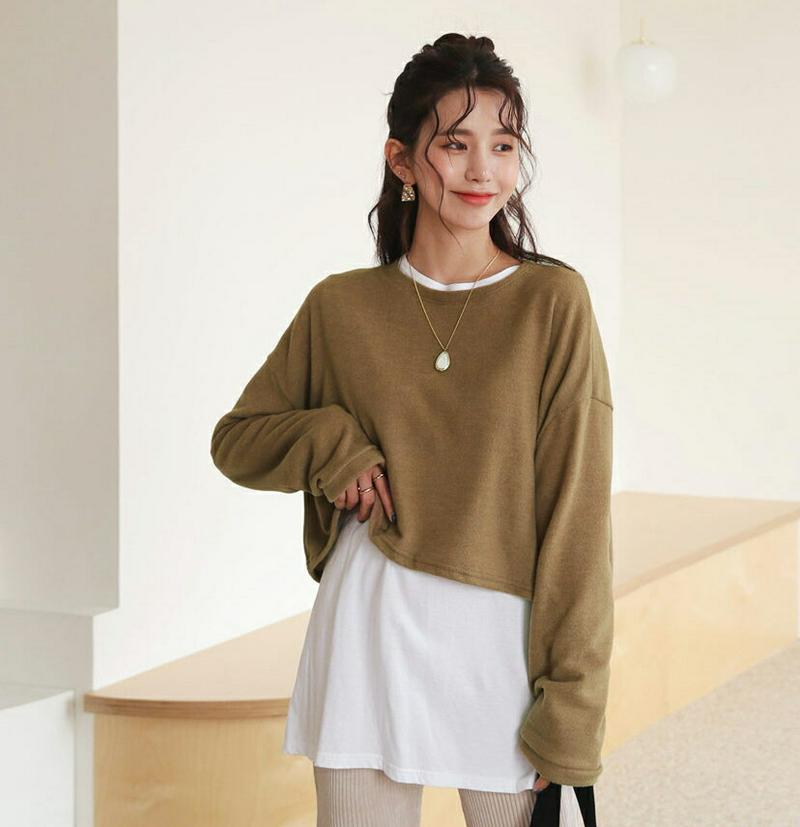 【新作10%OFF】ソフトクロップドTシャツ・全4色・t64403 レディース 【tops】【韓国 ファッション トップス Tシ