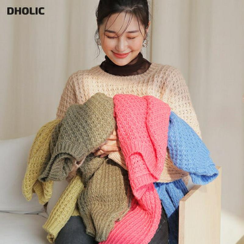 【新作10%OFF】ラウンドネックニット・全5色・b64408 レディース 【tops】【韓国 ファッション トップス ニット 