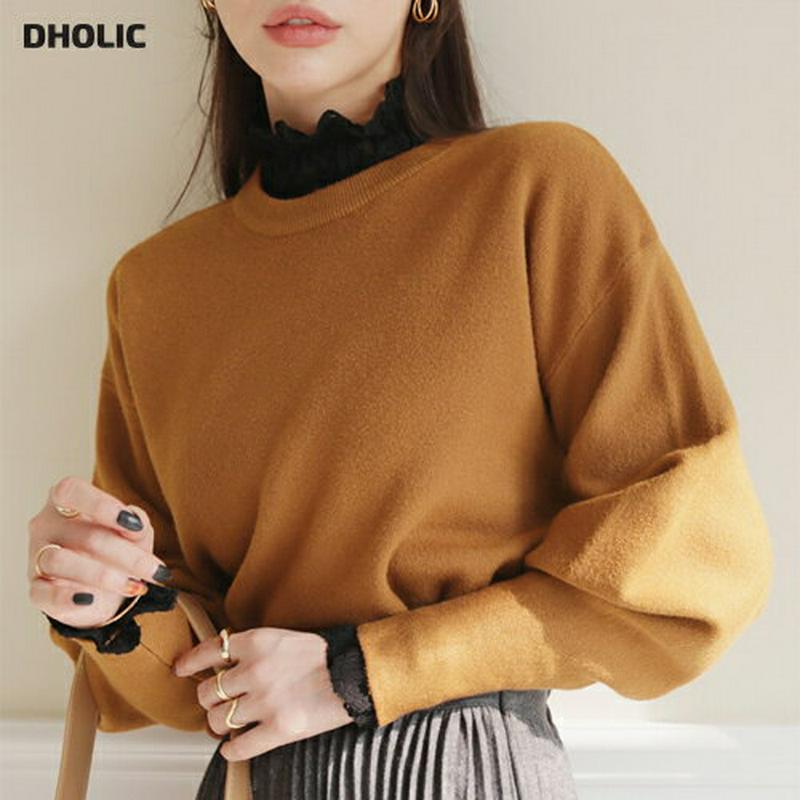 【新作10%OFF】ラウンドパフニット・全5色・t64954 レディース【tops】【トップス ニット ニットトップス 長袖 ラ