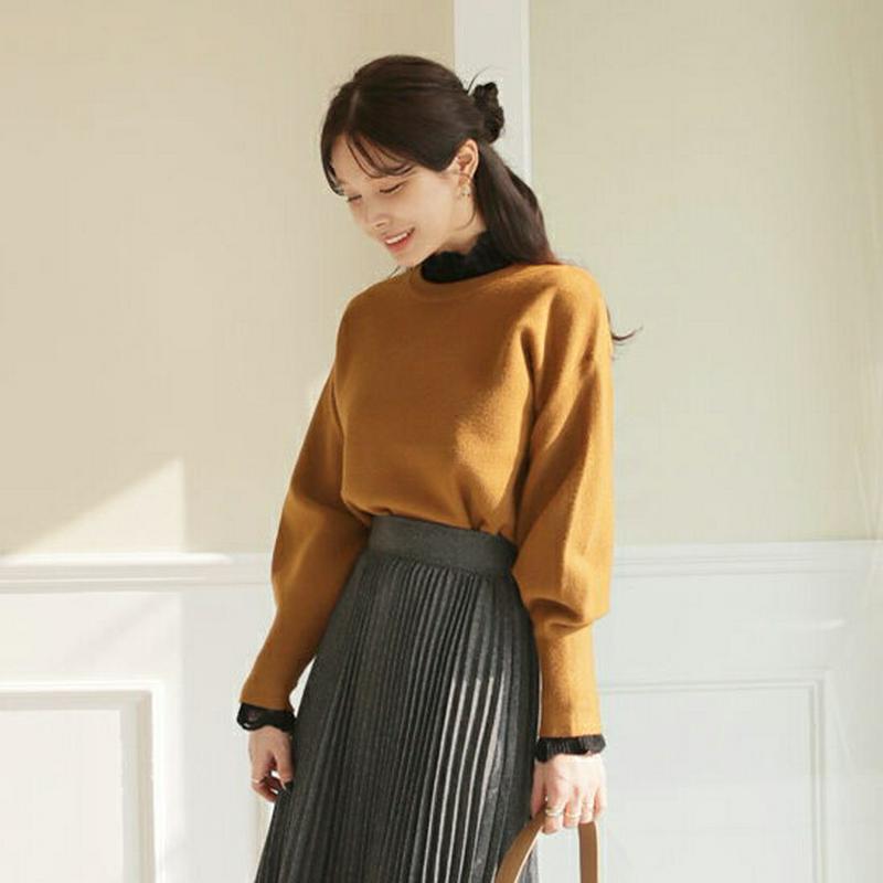 【新作10%OFF】ラウンドパフニット・全5色・t64954 レディース【tops】【トップス ニット ニットトップス 長袖 ラ
