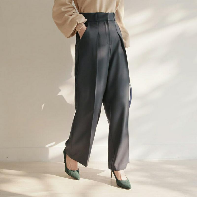 【新作10%OFF】タックワイドスラックス・全3色・t64975 レディース【pt】【スラックス パンツ ズボン ロングパンツ 