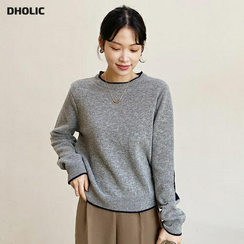 【新作10%OFF】配色ポイントニット・全3色・t64912 レディース【tops】【韓国 ファッション トップス ニット ニッ