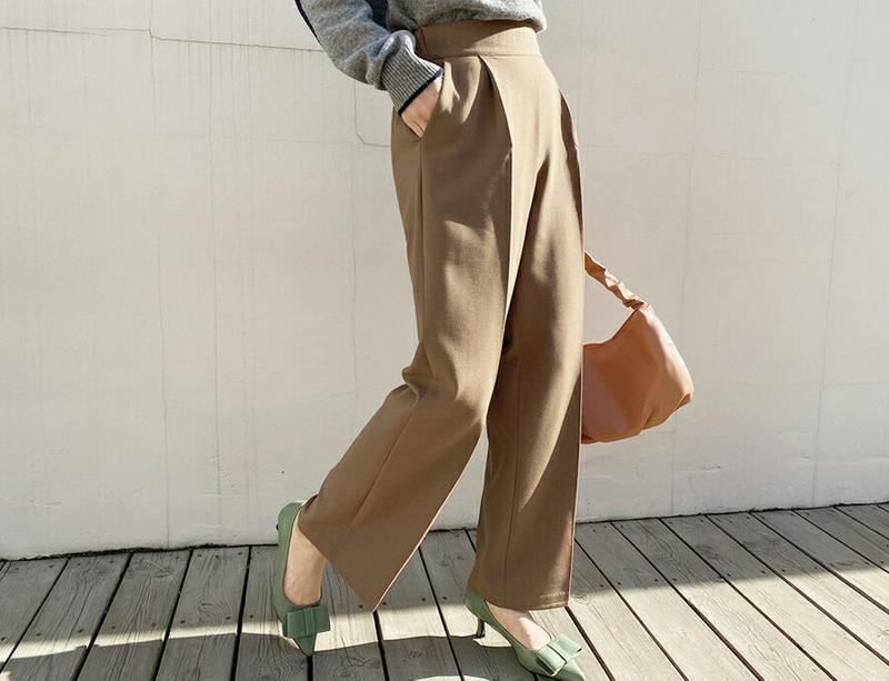 【新作10%OFF】ストレートパンツ・全2色・b64940 レディース【pt】【韓国 ファッション ボトムス ズボン パンツ ロ