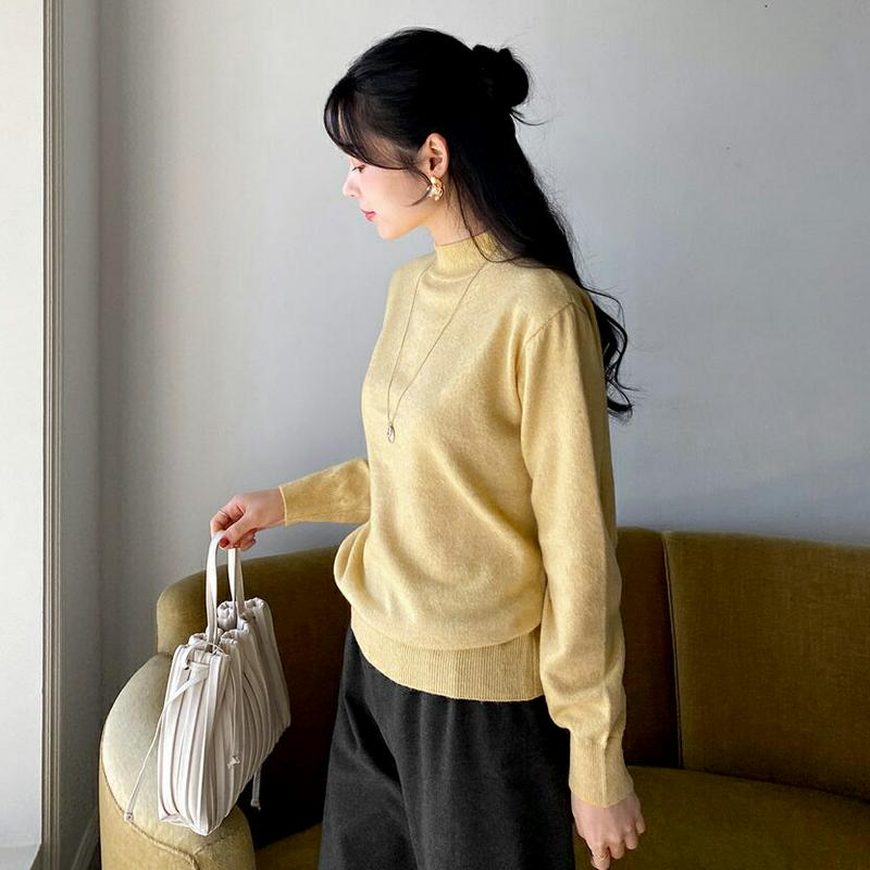 【新作10%OFF】ハーフネックニット・全5色・b64920 レディース【tops】【韓国 ファッション トップス ニット ニッ